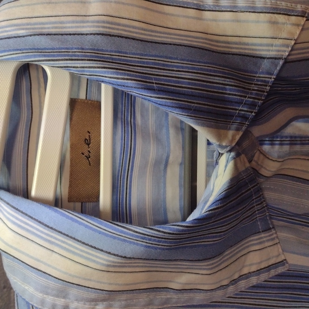 Blue striped button down blouse - Picture 2 of 8